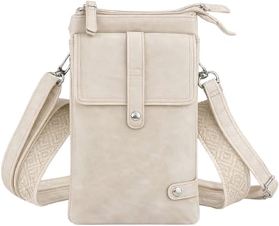 THL Design - Dames schoudertas - Klein tasje - telefoontasje - 2 banden - Tas Beige