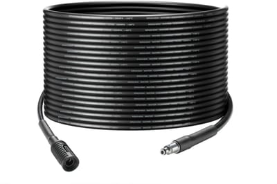 Dailygoods - Verlengslang voor hogedrukreiniger - 15M lang - Duurzaam en sterk - Zwart - Quick Connect fittingen - Geschikt voor hogedrukreinigers