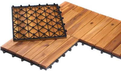 Houten Tegels 30 x 30 cm voor Balkon en Terras – Weerbestendig, Met Kliksysteem, 2 m²