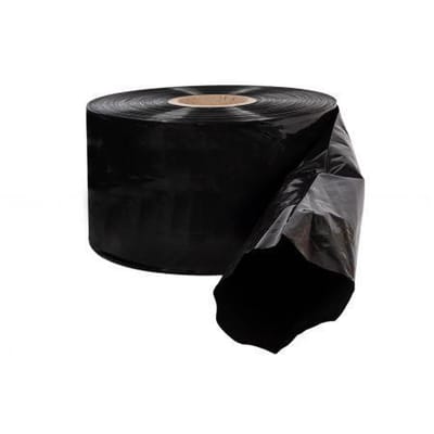 Kortpack - Zwarte Buisfolie 15cm breed x 250mtr lang - 100my dik - 1 Rol - Ondoorzichtig - Slangenfolie - (016.0104)