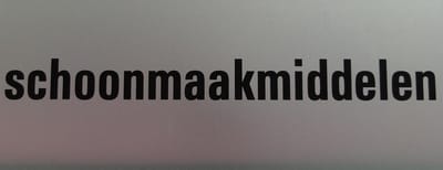 Aluminium deurbordje tekst: schoonmaakmiddelen | 5 jaar garantie | Zelfklevend | 130x50x0,5 mm