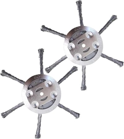 Onkruidborstel Staal - Trimmer Opzetstuk - Tuin Onderhoud - 6-delige Set - 15 cm Diameter - Zilverkleurig