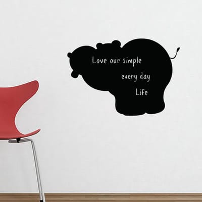 Schoolbordsticker - uitwisbare zelfklevende muurstickers - HIPPOTO SILHOUETTE - 75 x 110 cm