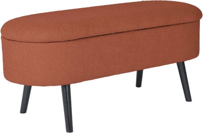 sweeek - Bank, bedeinde boucléstof, sherpa, b112 x d44 x h50cm