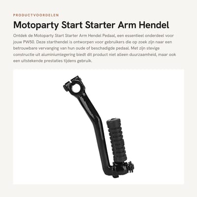 Dailygoods- Start Hendel Aluminiumlegering - Vervangend Pedaal - Geschikt voor PW50 - Lengte 17 cm - Breedte 9 cm - Mooi Curve-ontwerp - Startpedaal