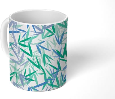 Mok - Koffiemok - Patroon - Bladeren - Planten - Mokken - 350 ML - Beker - Koffiemokken - Theemok
