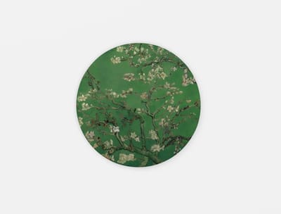 Rond Schilderij - Amandelbloesem - Wanddecoratie print op Dibond - Muurcirkel - 40 cm