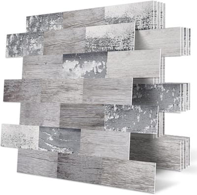 PromoHome Plakbare Muurtegels Rustieke Houtlook - 10 Vel Set 30x30 cm