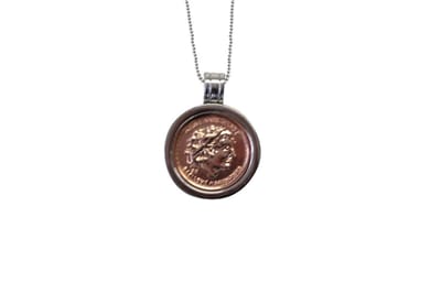 Behave - Lange ketting - Klassieke stijl - Munt hanger - Zilverkleur