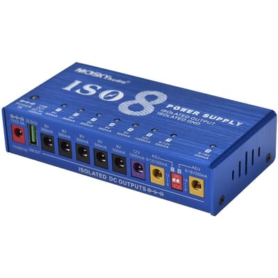 Alimentation pour instrument de musique MOSKYAUDIO à 9 canaux avec LED de protection indépendante contre les courts-circuits US Plug bleu
