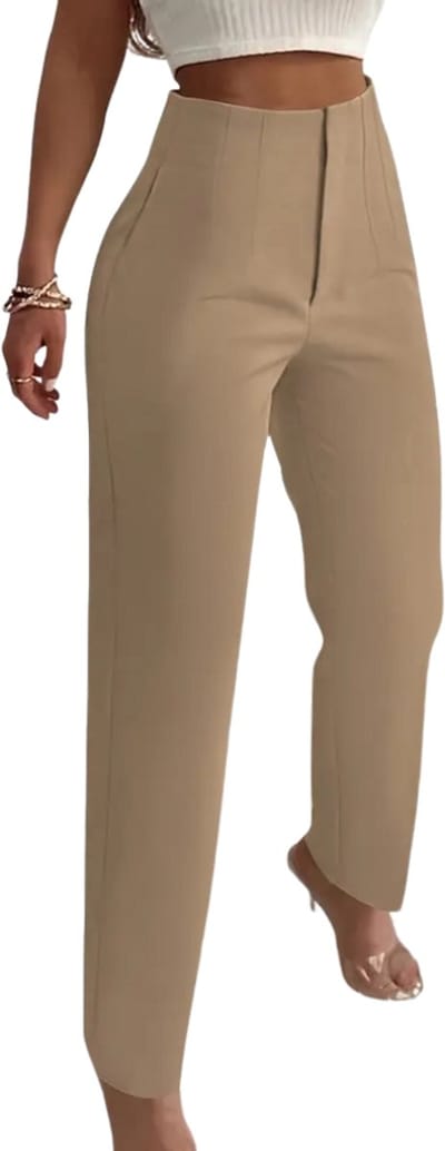 Livano Pantalon Dames - Chino - Golfbroek - Nette Broek - Met Elastische Tailleband - Volwassenen - Khaki - XS