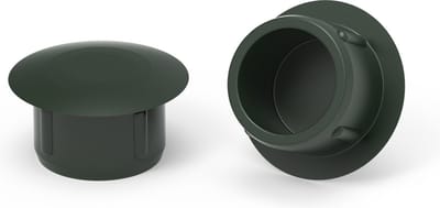10 stuks - Afdekdopjes voor Boorgaten - Ronde Kunststof Afdekkapjes - Dennengroen (RAL 6009) - 8mm