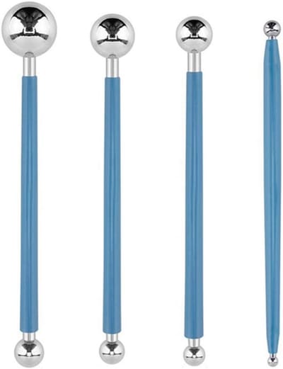 Boetseer Gereedschap Set - Aardewerk Hulpmiddelen - Klei Vormgeven - Dubbelzijdig Metaal - 8 Maten Ballen - Roestvrij Staal