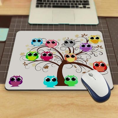 Leuke Muismat Met Uil 18X22cm - Muis - Kantoor - Bureau - Computer