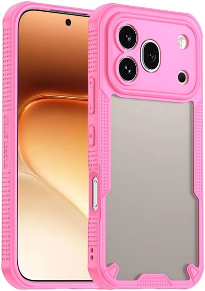 Hoesje geschikt voor HONOR 600 Pro - Phonesta Shockproof Armor Semi-Transparante Back Cover - Roze