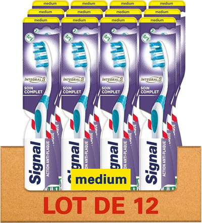 Tandenborstel Medium x12 voor Grondige Mondhygiëne, Recyclebaar (12 stuks)