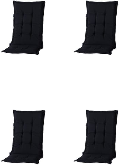 Tuinstoelkussen hoog 50x123 Basic zwart (4 stuks) Madison | Topkwaliteit Madison tuinkussen 50% Katoen 50% Polyester
