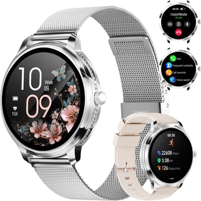 RAYOFI - Smartwatch voor dames - 1,19-inch sporthorloge - Ondersteunt bellen via Bluetooth, IP68 waterbestendigheid, hartslagmeting - Compatibel met meer dan 120 sportmodi - Beschikbaar voor Android en iOS - Verkrijgbaar in meerdere kleuren
