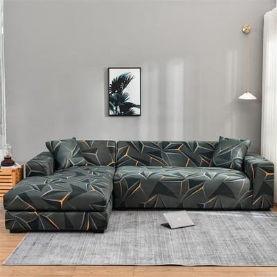 Stretch Bankhoezen Voor Woonkamer Behoeften Kiezen 2 Stuks Bankhoezen Voor L Vorm Chaise Longue Hoekbank 1pc 1-Seat 90-140cm gray