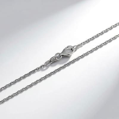Cavill - 925 Sterling Zilver Ketting - Fijne Ankerschakel 60 cm - Rhodiumlaag - Zilveren Damesketting met Karabijnsluiting - Dagelijkse Sieraden