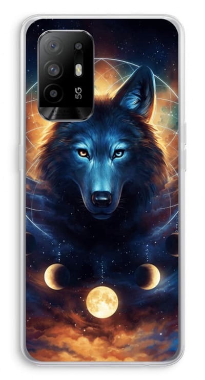 Case Company® - Hoesje geschikt voor Oppo A94 5G hoesje - Wolf Dreamcatcher - Soft Cover Telefoonhoesje - Bescherming aan alle Kanten en Schermrand