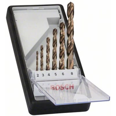 Bosch Accessories 2607019924 HSS Metaal-spiraalboorset 6-delig 2 mm, 3 mm, 4 mm, 5 mm, 6 mm, 8 mm Kobalt DIN 338 Cilinderschacht 1 set(s)