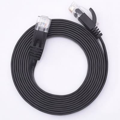 Internetkabel - 2.5 meter - CAT6 - Ultra dunne Flat Ethernet kabel - Netwerkkabel (1000Mbps) - Zwart - UTP kabel - RJ45 - UTP kabel
