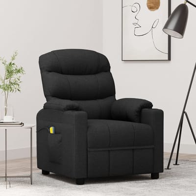 vidaXL - Massagestoel - stof - zwart