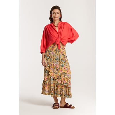 Shiwi Evelyn Blouse Red Hibiscus Größe: L/XL | Blusen Outlet | Damen | Rot