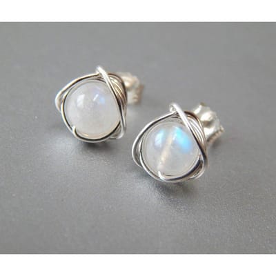 Maansteen Oorbellen Temperament Minimalistisch Wind Steen Oorbellen Vrouwelijke Stijl Sieraden white