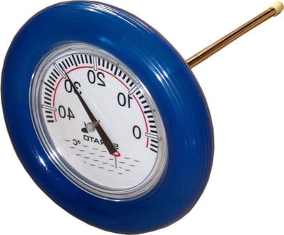 Zwembad thermometer reddingsring - Water temperatuur meter - Zwembad temperatuur meten - Drijvend met dieptemeting - 19 cm ringdiameter - Blauw