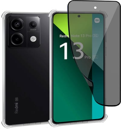 Geschikt voor Xiaomi Redmi Note 13 Pro / POCO M6 Pro - Hoesje + Privacy Screenprotector – Privé - Beschermglas Folie - Privé GuardCover