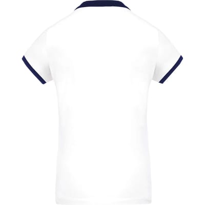 Damessportpolo 'Proact' met korte mouwen White/Navy - XS