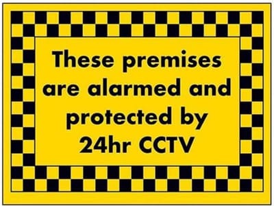 CCTV Camerabewaking Veiligheidssticker - 200x150mm Stijve Kunststof Waarschuwingsbord