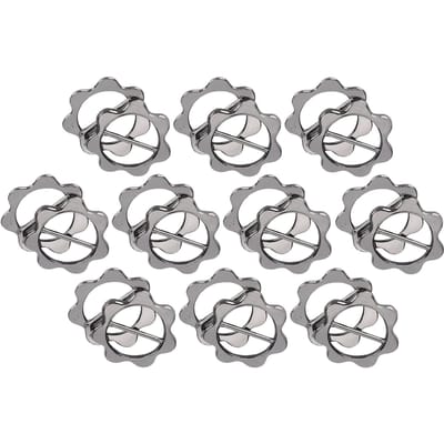 20 Pièces Boucle de Ceinture Forme Fleur Alliage de Titane Travers DIY Décorations Accessoires de Vêtement gray