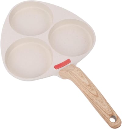 Eierpan Anti-aanbak - Ontbijtkoekepan Verdeeld - Ontbijt Bereiden - 3 Compartimenten - 35 x 20 cm - Zwart