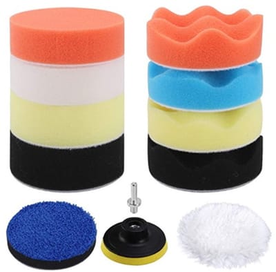 polijstsponzen voor de auto - polijstpad - Apertuur M10-Toepasbare schijfdiameter 80 - autosponzen polijstpads - polijstpads voor accuschroevendraaier - polijstmachine - boormachine polijsten - slijpen - waxen（12stuks ）