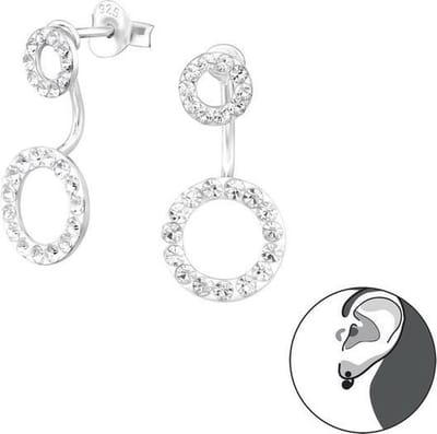 Amanto Oorbellen Eden - 925 Zilver E-Coating - Cirkel - 9x20mm