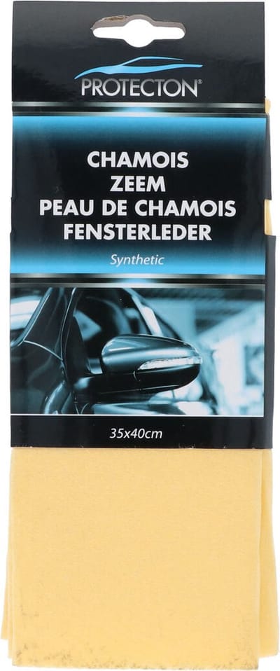 Protecton Synthetische Zeem - Om gewassen oppervlakken streeploos te drogen – Veilig voor alle oppervlakken - Hoog absorberend vermogen - Ook voor huishoudelijk gebruik - 35x40cm