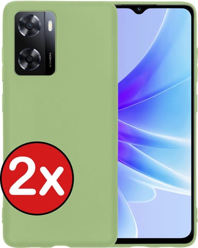 Hoesje - 2 Stuks - Geschikt voor OPPO A57s - Sterk & Shockproof - Telefoonhoes - Back Cover - Case Siliconen - Telefoon Hoes - Groen