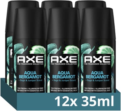 AXE - Premium Deodorant Bodyspray - Fine Fragrance Collection - Aqua Bergamot - 12 x 35 ml
