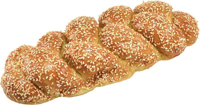 Decoratief gevlochten gistbrood met sesamzaadjes, bedrieglijk realisti