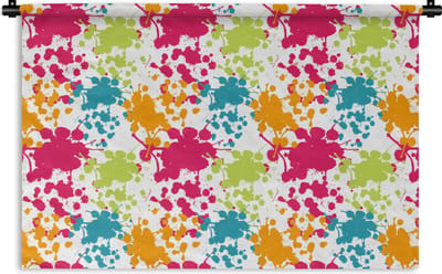 Wandkleed - Wanddoek - Patronen - Verf - Regenboog - 180x120 cm - Wandtapijt