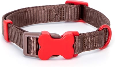 Nobleza Klikhalsband Nylon - Maat M - Verstelbaar tussen 30 / 50 cm - Klikhalsband hond - Nylon - Bruin