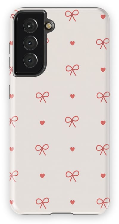 Tough Hoesje met Hartjes Samsung Galaxy S21 | Little Love Tough Case Geschikt voor Mag | Hartjes Print Backcover Samsung Galaxy S21 Sweet Bows