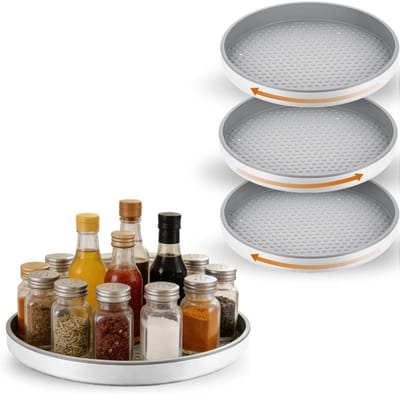 Draaiplateau voor Keuken en Koelkast, 25.4 cm, Rotating Organiser, Ideaal voor Specerijen en Opbergruimte, Duurzaam en Ruimtebesparend Design