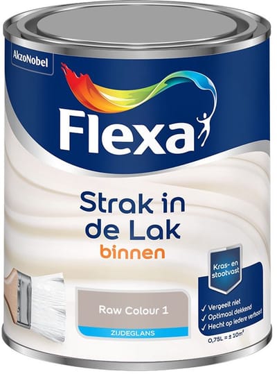 Flexa - Strak In De Lak Binnenlak Zijdeglans - Raw Colour 1 - Mengverf - 750 Ml