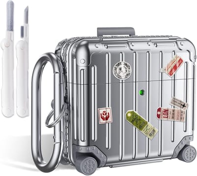 AirPods 4 Hoesje - Beschermhoes Oordopjes - Oordopjes Beschermen - Uniek Kofferontwerp - 1 Set - Zilver