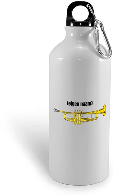 Hacebo® - trompet met eigen naam waterfles - Trompet - muziek liefhebbers - iemand die houdt van trompetten - verjaardag - cadeau - kado - geschenk - water fles - 400ML