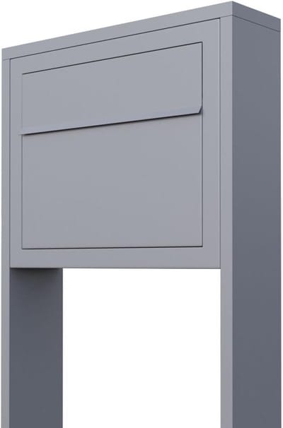 Staande brievenbus - Brievenbus op paal - Post ontvangen - Gepoedercoat staal - 46x118x13 cm - Grijs metallic
